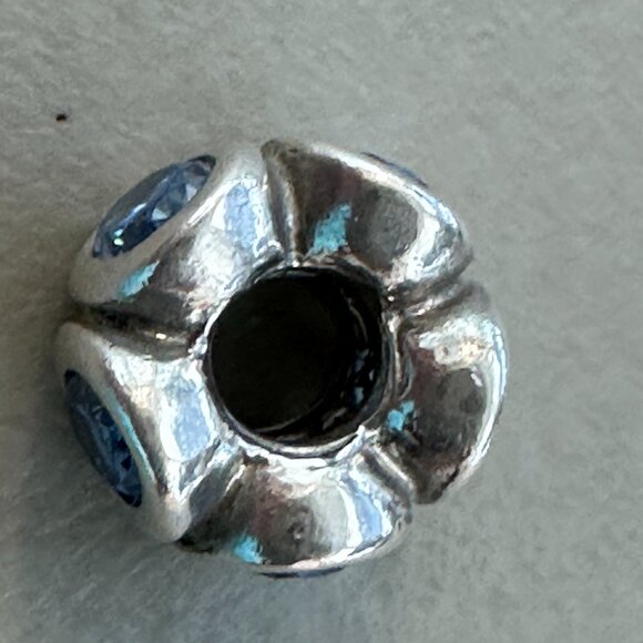 Authentic Pandora Charm - Silver & Blue Oval Lights Charm S925 ALE - EUC - Picture 8 of 9